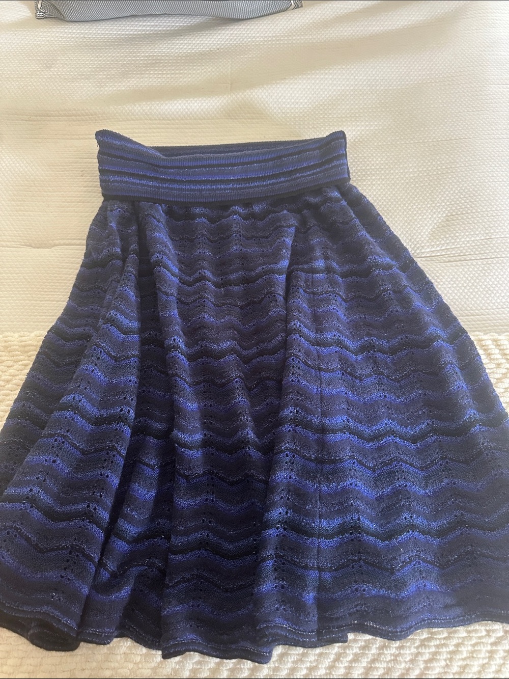 Marc Jacobs Deep Blue Sweater A-Line Skirt